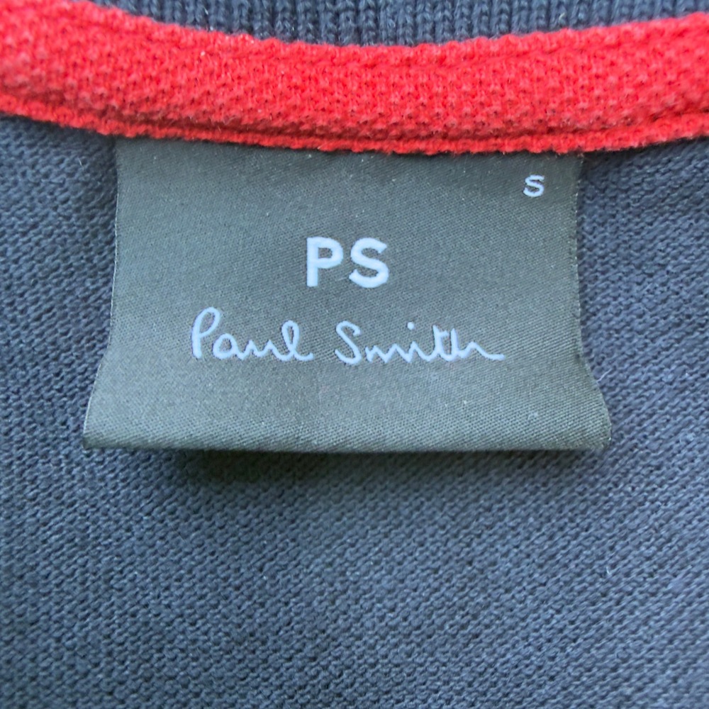 PS Paul Smith Navy Blue Organic Cotton Zebra Logo Polo Shirt Mens Small - Picture 3 of 6